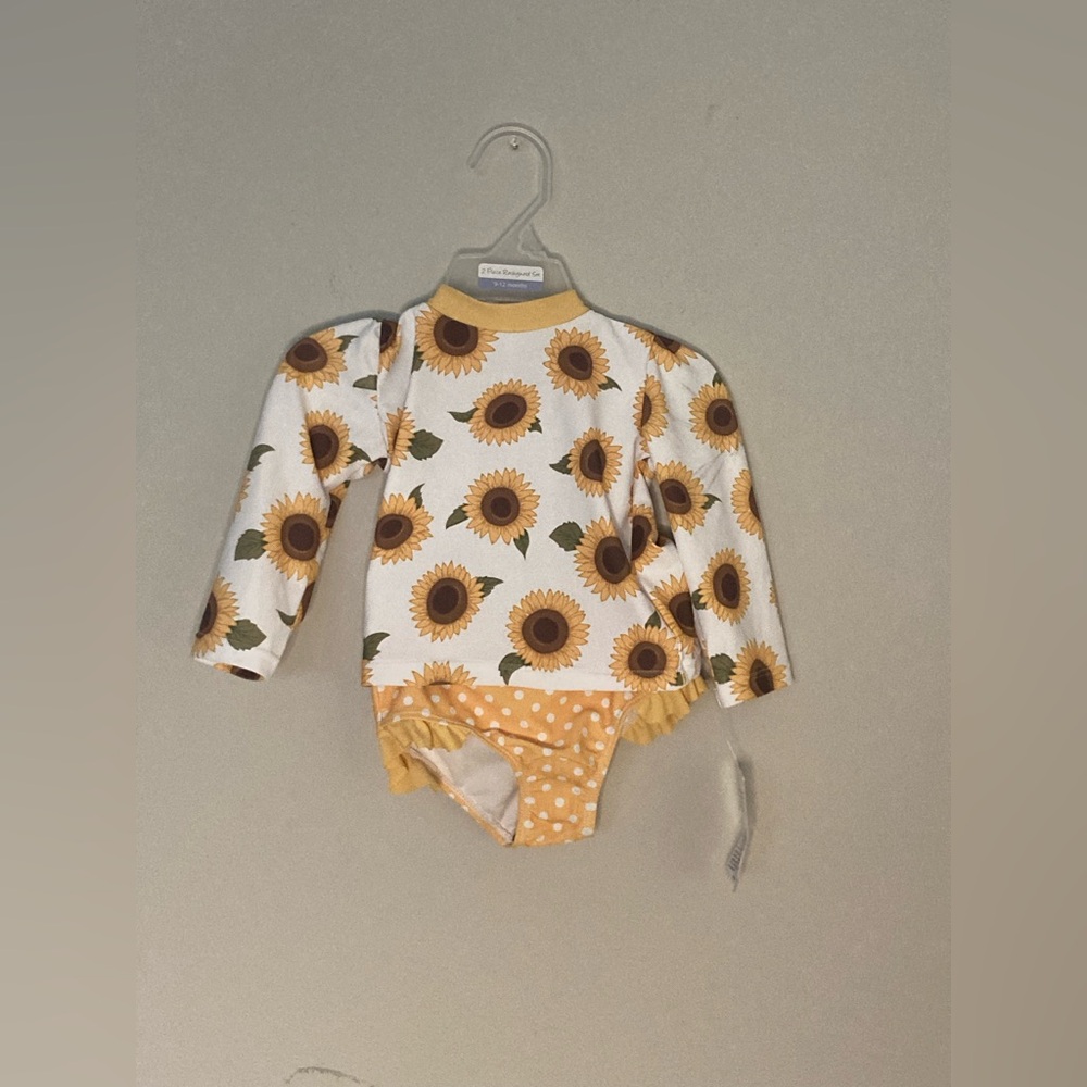 Hudson Baby Sunflower 2 Piece Rashguard Swimsuit Set